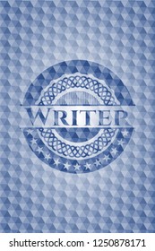 Writer blue polygonal emblem.