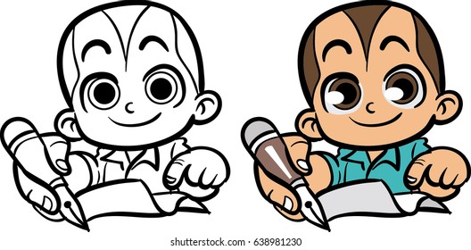 Writer cartoon