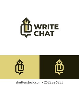 writer chat vector logo design