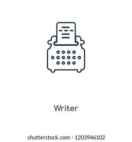 Writer concept line icon. Linear Writer concept outline symbol design. This simple element illustration can be used for web and mobile UI/UX.