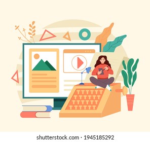 Writer copywriter journalist blogger freelancer. Flat illustration graphic design concept