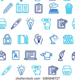 Writer and Copywriting Signs Seamless Pattern Background on a White for Web and App Element of Blogging and Rewriting. Vector illustration