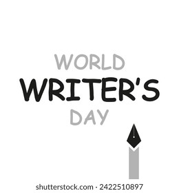 Writer day world pen, vector art illustration.