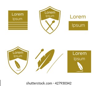 Writer and designer logo set yellow
