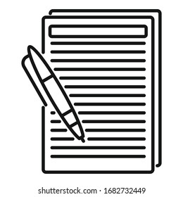 Writer editor icon. Outline writer editor vector icon for web design isolated on white background