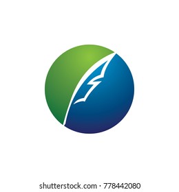 Writer feather pen logo