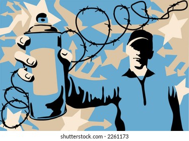 writer - graffiti painters (vector)