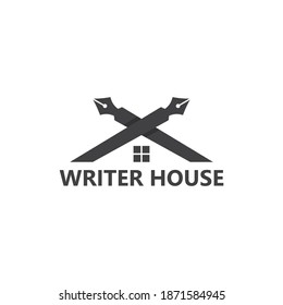 Writer house logo template design