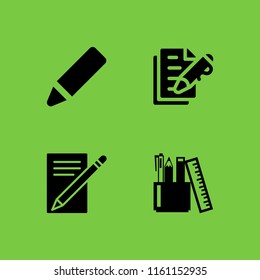 writer icon. 4 writer set with pen and write letter vector icons for web and mobile app
