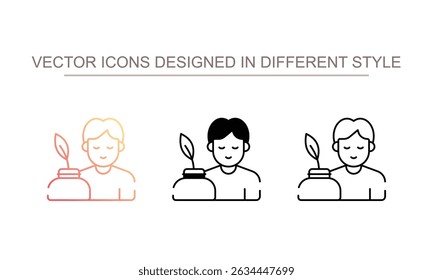 Diseño de icono de escritor con fondo blanco ilustración de stock