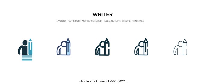 writer icon in different style vector illustration. two colored and black writer vector icons designed in filled, outline, line and stroke style can be used for web, mobile, ui