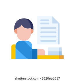 Icono de escritor Ilustración vectorial plana