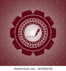 writer icon inside badge with red background