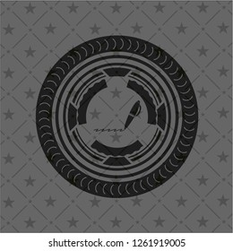 writer icon inside black emblem. Vintage.