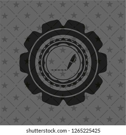 writer icon inside black emblem