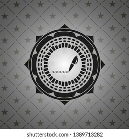 writer icon inside black emblem