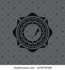 writer icon inside black emblem. Vintage.