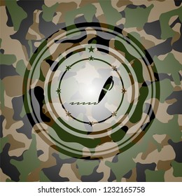 writer icon inside camouflage texture