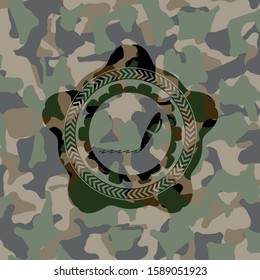writer icon inside camouflage texture
