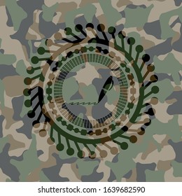writer icon inside camouflage texture