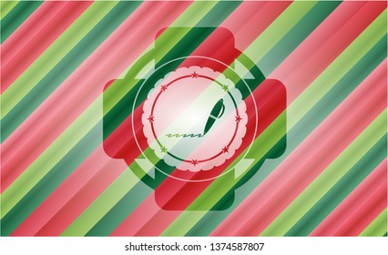 writer icon inside christmas badge.