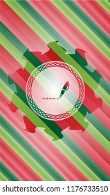 writer icon inside christmas colors emblem.