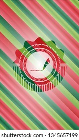 writer icon inside christmas colors style emblem.