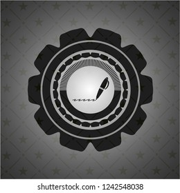 writer icon inside dark emblem. Retro