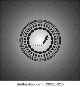 writer icon inside dark emblem. Retro