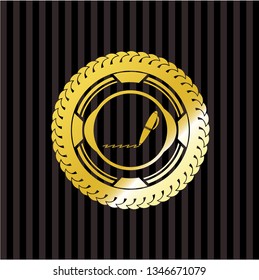 writer icon inside gold badge