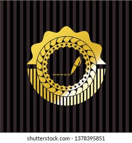 writer icon inside golden badge