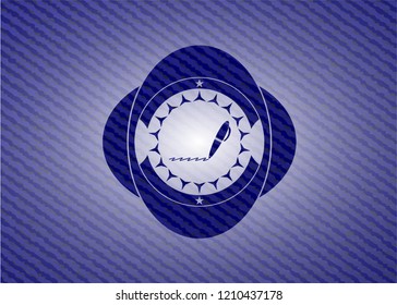 writer icon inside jean background
