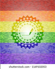 writer icon inside lgbt colors emblem 