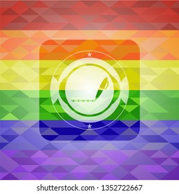 writer icon inside lgbt colors emblem 