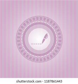 writer icon inside pink emblem. Vintage.