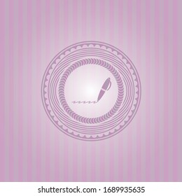 icono del escritor dentro del emblema rosa. Retro