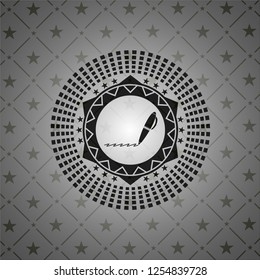 writer icon inside realistic dark emblem