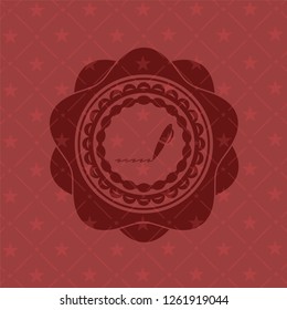 writer icon inside red icon or emblem