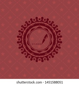 writer icon inside red emblem