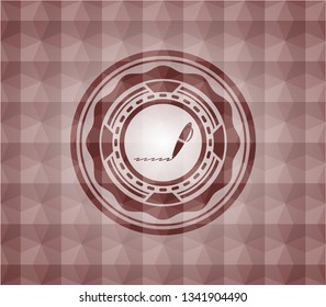 writer icon inside red geometric emblem. Seamless.