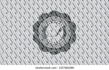 writer icon inside silver color badge. Scales pattern. Vector Illustration. Detailed.