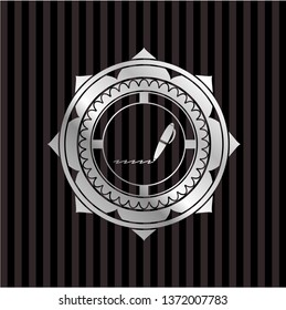writer icon inside silver shiny badge