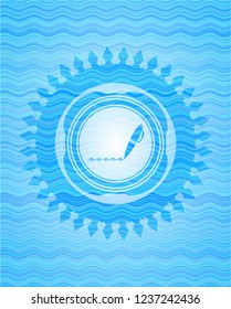 writer icon inside water concept emblem.