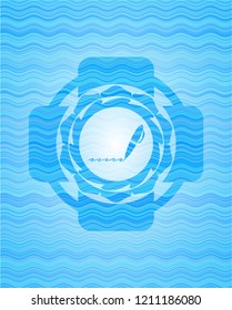 writer icon inside water wave concept emblem background.