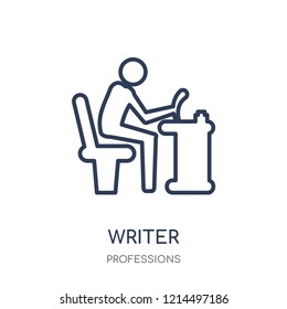 Writer icon. Writer linear symbol design from Professions collection. Simple outline element vector illustration on white background.
