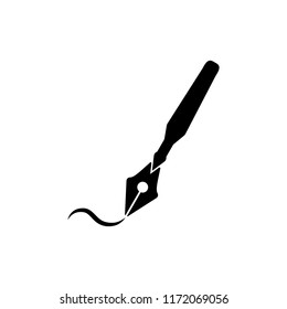 Writer icon. Logo template, Pen logo, writing logo. Vector. Business symbol. Pen icon. Flat pictogram on white background.