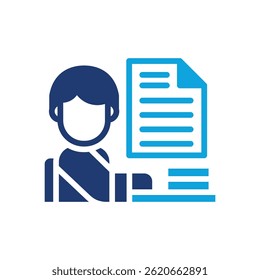 Icono de escritor Ilustración vectorial mixta