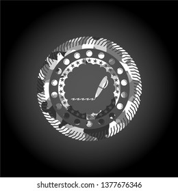 writer icon on grey camouflage texture