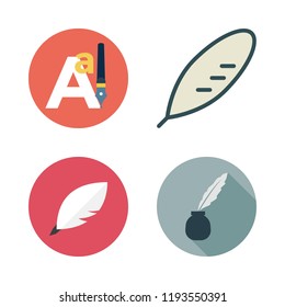 writer icon set. vector set about text editor and quill icons set.