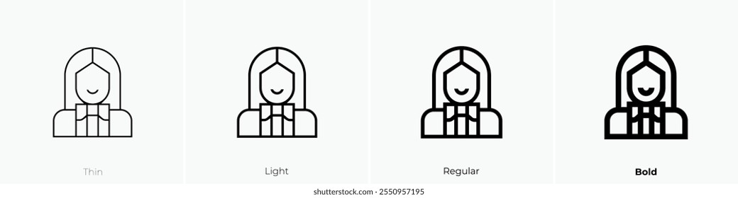 writer icon. Thin, Light Regular And Bold style design isolated on white background